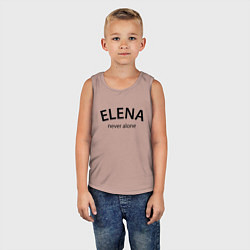 Майка детская хлопок Elena never alone - motto, цвет: пыльно-розовый — фото 2