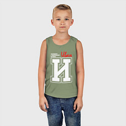 Майка детская хлопок Иван - человек с большой буквы, цвет: авокадо — фото 2