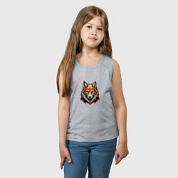 Майка детская хлопок Логотип благородного лиса, цвет: меланж — фото 2