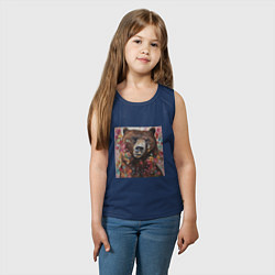 Майка детская хлопок Яркий медведь, цвет: тёмно-синий — фото 2