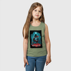 Майка детская хлопок Assassins creed тайные секреты, цвет: авокадо — фото 2