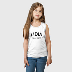 Майка детская хлопок Lidia never alone - motto, цвет: белый — фото 2