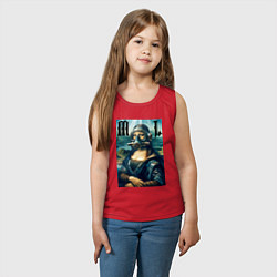 Майка детская хлопок Мона Лиза - стимпанк нейросеть, цвет: красный — фото 2
