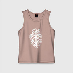 Майка детская хлопок Клеймо жертвы с черепами - Берсерк, цвет: пыльно-розовый