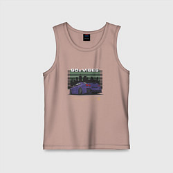 Майка детская хлопок Nissan gtr вайбы 90х, цвет: пыльно-розовый