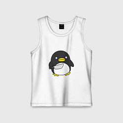 Майка детская хлопок Линукс пингвин, цвет: белый