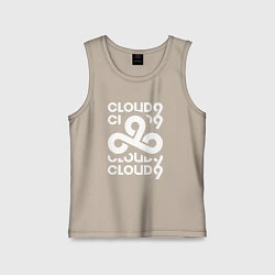 Майка детская хлопок Cloud9 - in logo, цвет: миндальный