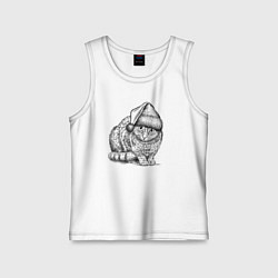 Детская майка Новогодний котик