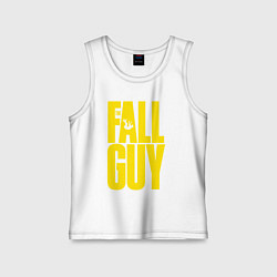 Майка детская хлопок The fall guy logo, цвет: белый