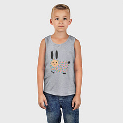 Майка детская хлопок Разноцветный зайчик, цвет: меланж — фото 2