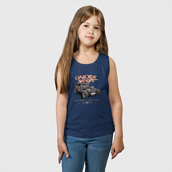 Майка детская хлопок Хот род и надпись живи быстро, цвет: тёмно-синий — фото 2