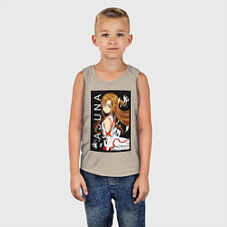 Майка детская хлопок Асуна Юки мечник, цвет: миндальный — фото 2