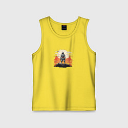 Детская майка Одинокий самурай встречает восход солнца