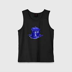 Майка детская хлопок Tardis ink, цвет: черный