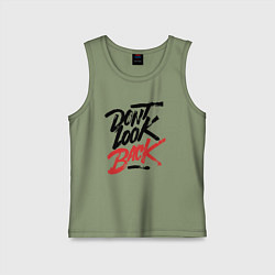 Майка детская хлопок Dont look back, цвет: авокадо