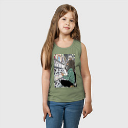 Майка детская хлопок Кайдзю номер восемь Кафка Хибино, цвет: авокадо — фото 2