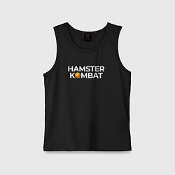 Майка детская хлопок Logo hamster kombat, цвет: черный