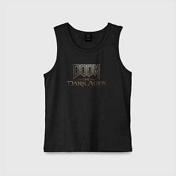 Майка детская хлопок Doom the dark ages logo, цвет: черный