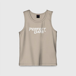 Майка детская хлопок Perfect dark logo, цвет: миндальный