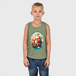 Майка детская хлопок Рыбалка: чтобы клевалось, цвет: авокадо — фото 2