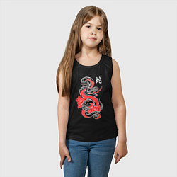 Майка детская хлопок Черный змей - китайский иероглиф, цвет: черный — фото 2
