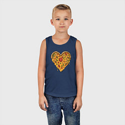 Майка детская хлопок Pizza heart, цвет: тёмно-синий — фото 2