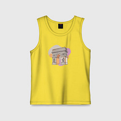 Майка детская хлопок Каменная-арка, цвет: желтый