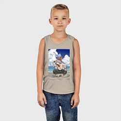 Майка детская хлопок Хвост Феи Хэппи Нацу Драгнил, цвет: миндальный — фото 2