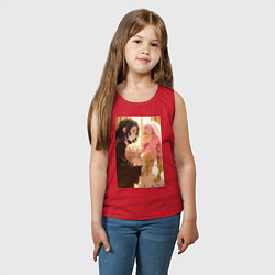 Майка детская хлопок Клинок, рассекающий демонов Обанай Игуро, цвет: красный — фото 2