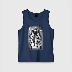 Майка детская хлопок Cyber Lenin - armor on suction cups, цвет: тёмно-синий