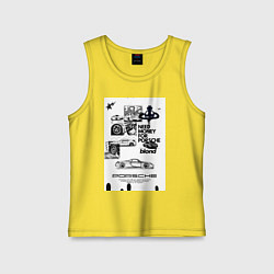 Майка детская хлопок Porsche автомобиль, цвет: желтый