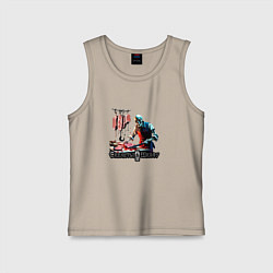 Майка детская хлопок Арт скелет мясник, цвет: миндальный