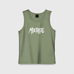 Майка детская хлопок Mixtape logo, цвет: авокадо
