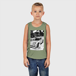 Майка детская хлопок Mazda rx-7 авто, цвет: авокадо — фото 2