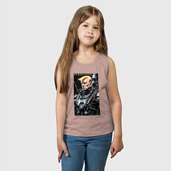 Майка детская хлопок Cyber Trump - ai art fantasy, цвет: пыльно-розовый — фото 2