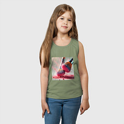 Майка детская хлопок Розовый макияжный вихрь, цвет: авокадо — фото 2