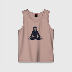 Майка детская хлопок Yoga monkey, цвет: пыльно-розовый