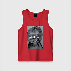 Майка детская хлопок Художник палитра aesthetic, цвет: красный