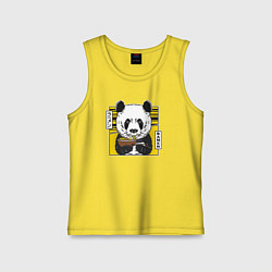 Майка детская хлопок Панда рамен, цвет: желтый