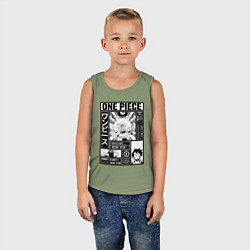 Майка детская хлопок Счастливый Луффи - Ван Пис, цвет: авокадо — фото 2
