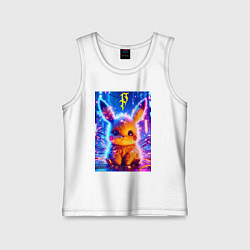 Майка детская хлопок Пушистый милый Пикачу - нейроарт, цвет: белый