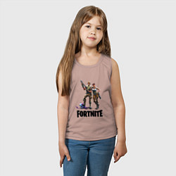 Майка детская хлопок Fortnite PVE, цвет: пыльно-розовый — фото 2