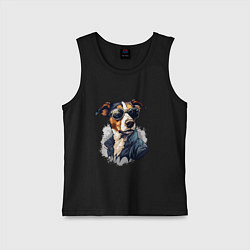 Детская майка Брутальный джек рассел в стиле cyberpunk