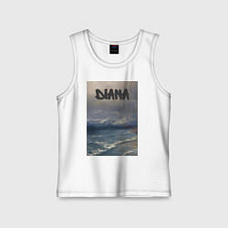 Майка детская хлопок Diana волны, цвет: белый