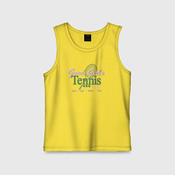 Майка детская хлопок Good girls tennis club, цвет: желтый