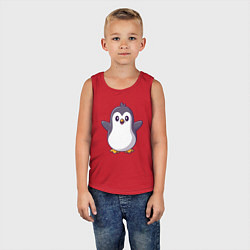 Майка детская хлопок Привет от пингвинёнка, цвет: красный — фото 2
