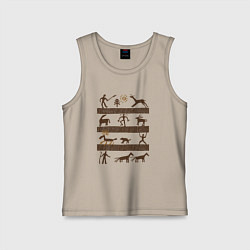 Майка детская хлопок Древняя охота, цвет: миндальный