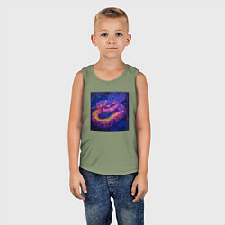 Майка детская хлопок Неоновая змея, цвет: авокадо — фото 2