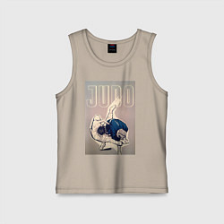 Майка детская хлопок Дзюдо бросок через бедро, цвет: миндальный