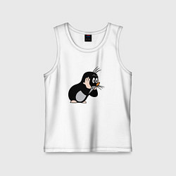 Майка детская хлопок Чешский крот в шоке от происходящего, цвет: белый